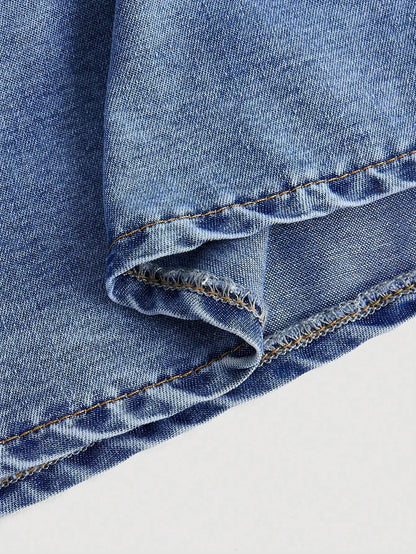 Tie-Up Straps Denim Dress