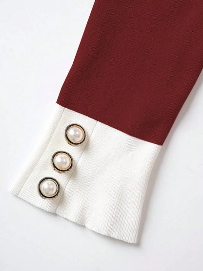 Round Neck Elegant Knitted Dress