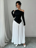Asymmetrical Neck Ruched Elegant Dress