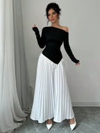 Asymmetrical Neck Ruched Elegant Dress