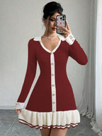 Round Neck Elegant Knitted Dress