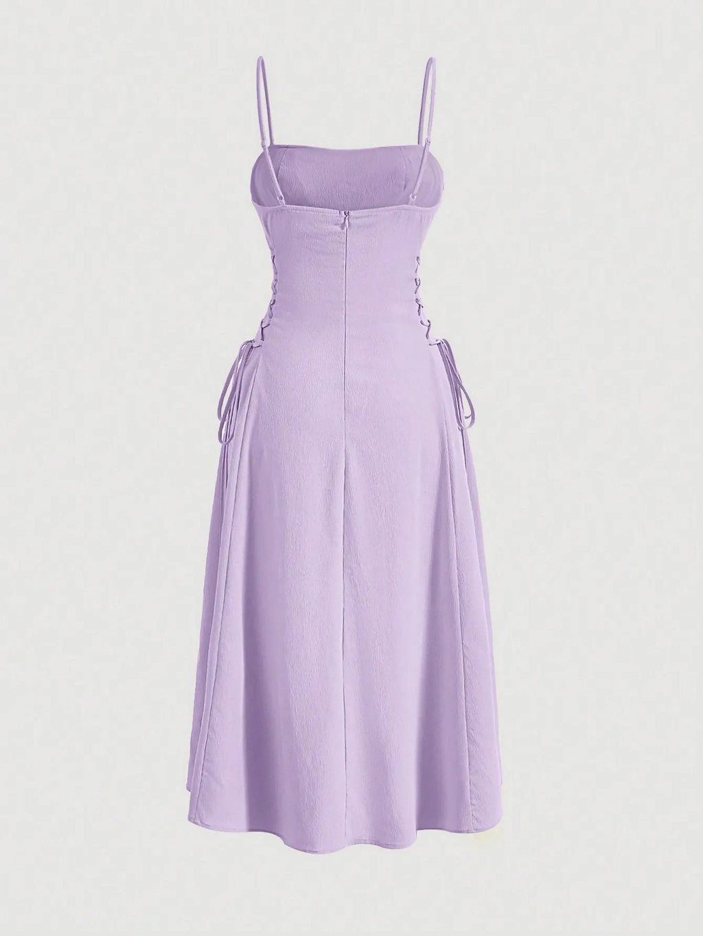 Ruched Lace Up Cami Dress