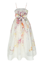Floral dress with a white background