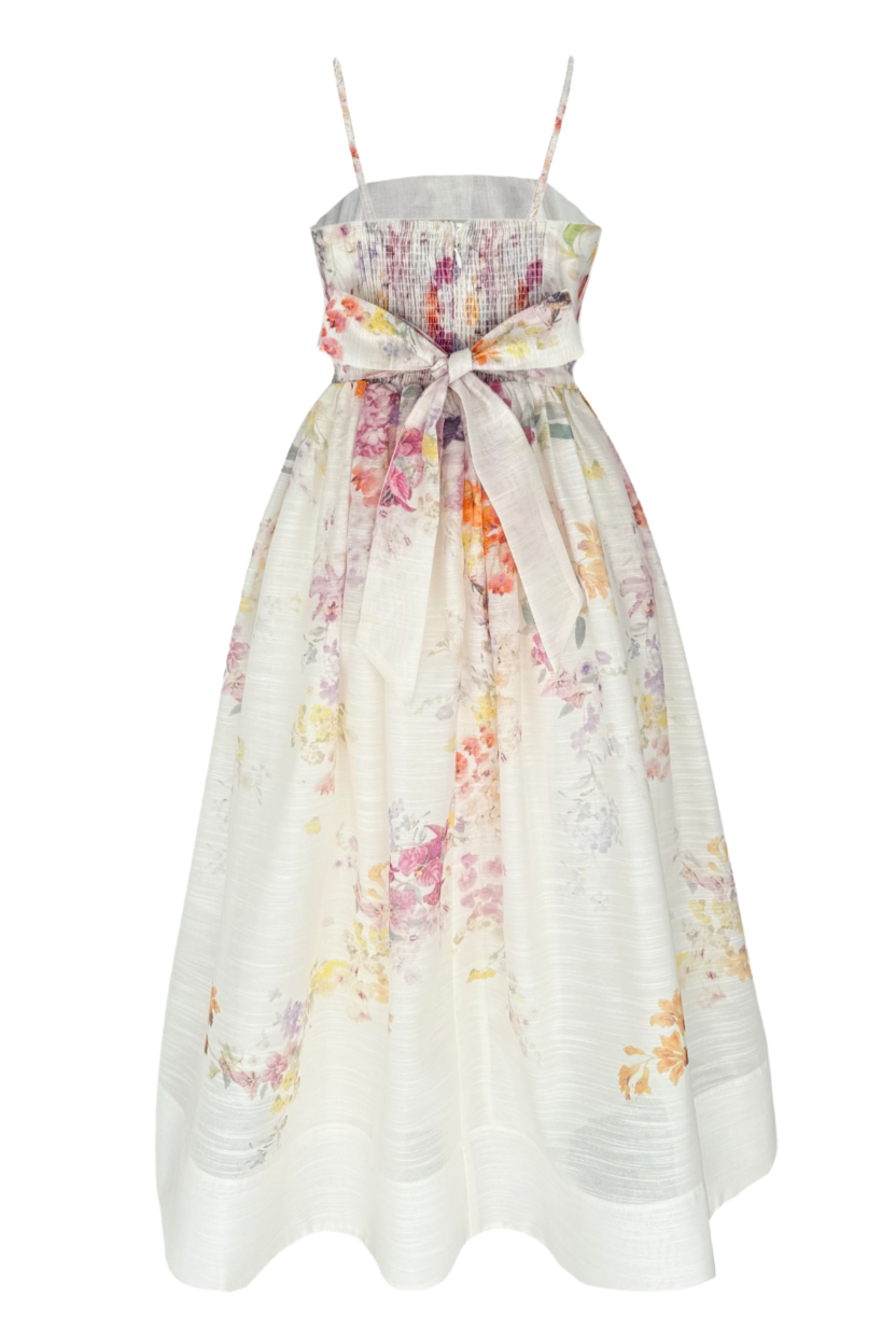 Floral dress with a white background