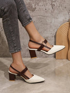 Pointed Toe Slip-On Chunky Heel