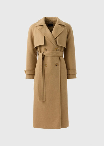 Elegant Lapel Long Windbreaker