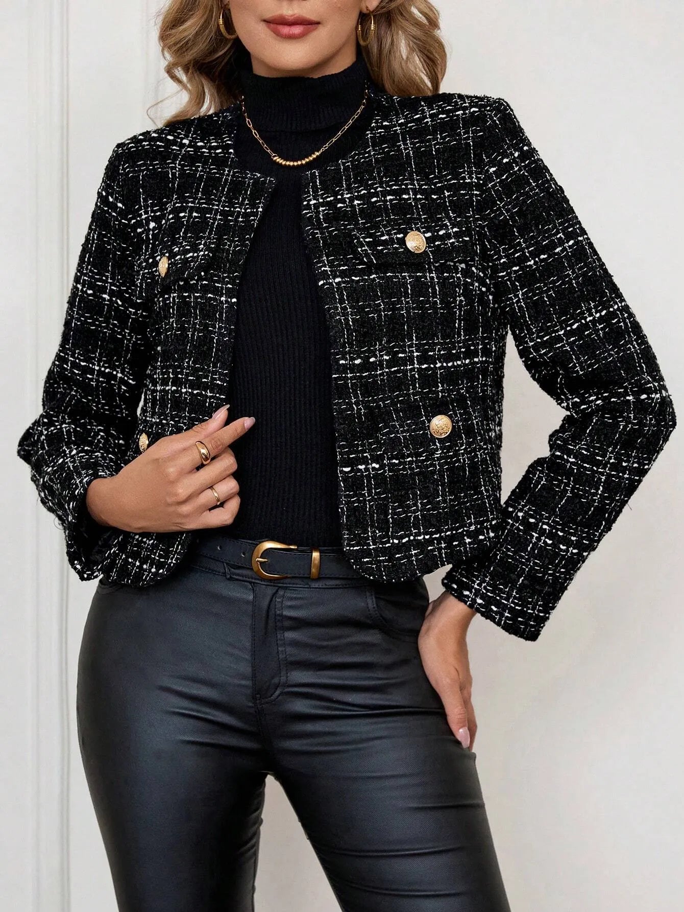 Elegant Plaid Jacket