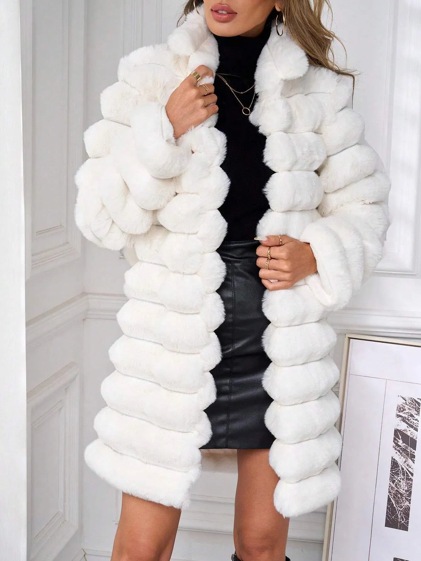 Stand Collar Fluffy Coat