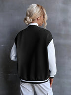 Letter R Drop Shoulder Varsity Jacket