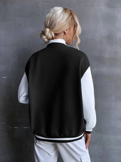 Letter R Drop Shoulder Varsity Jacket