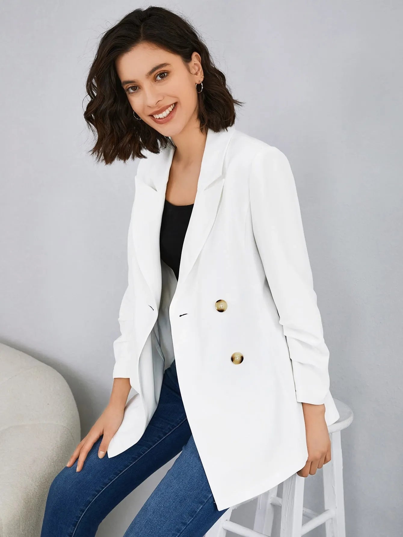 Double Button Longline Blazer