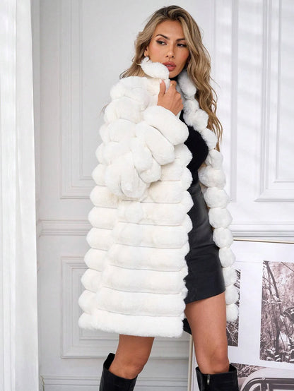 Stand Collar Fluffy Coat