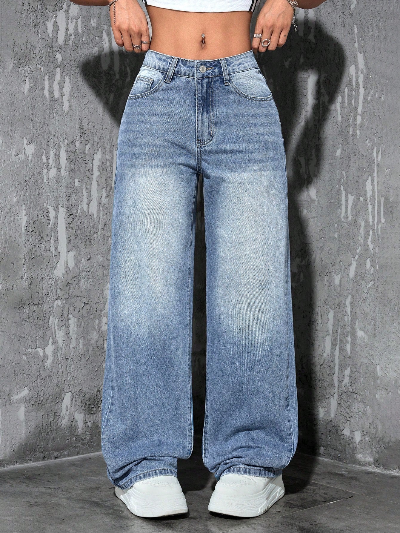 Straight Leg Loose Fit Casual Jeans