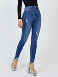 High Waisted Ripped Skinny Jeans
