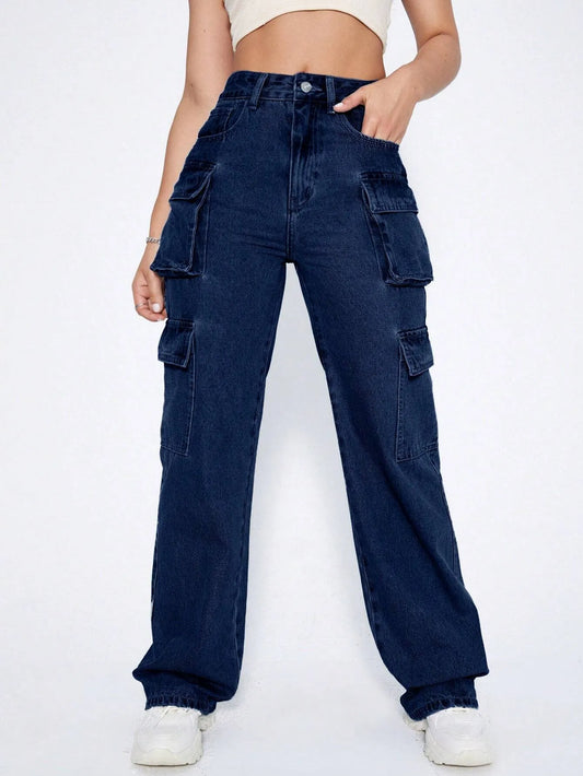 Flap Pocket Cargo Jeans