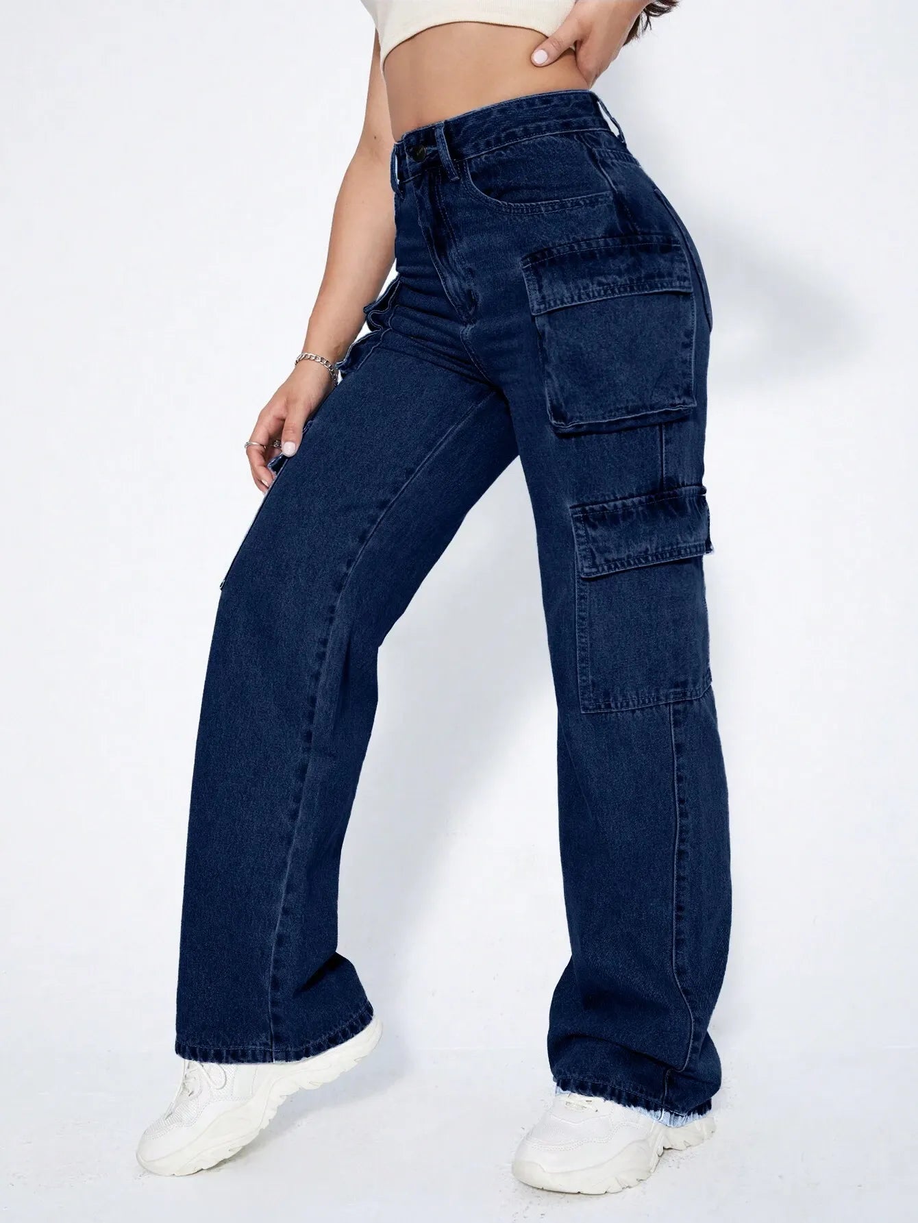 Flap Pocket Cargo Jeans