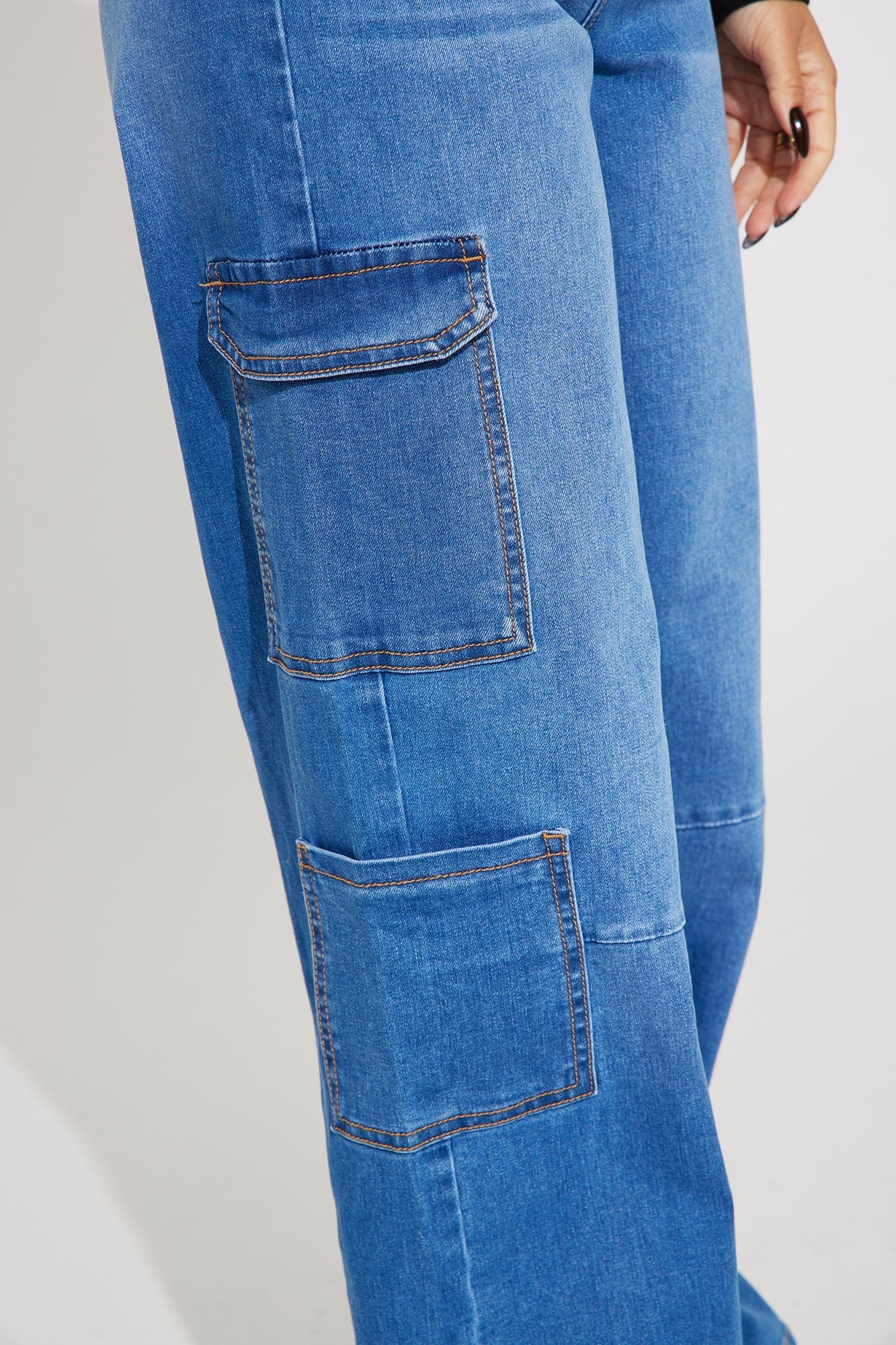 Flap Pocket Side Cargo Jeans
