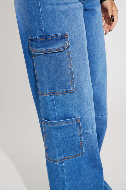 Flap Pocket Side Cargo Jeans