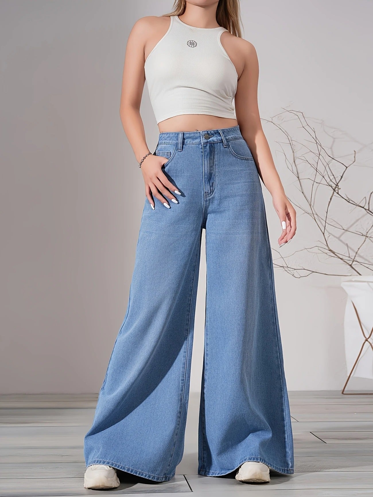 High Waist Wide-Leg Jeans