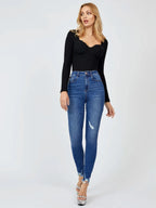 High Waisted Ripped Skinny Jeans