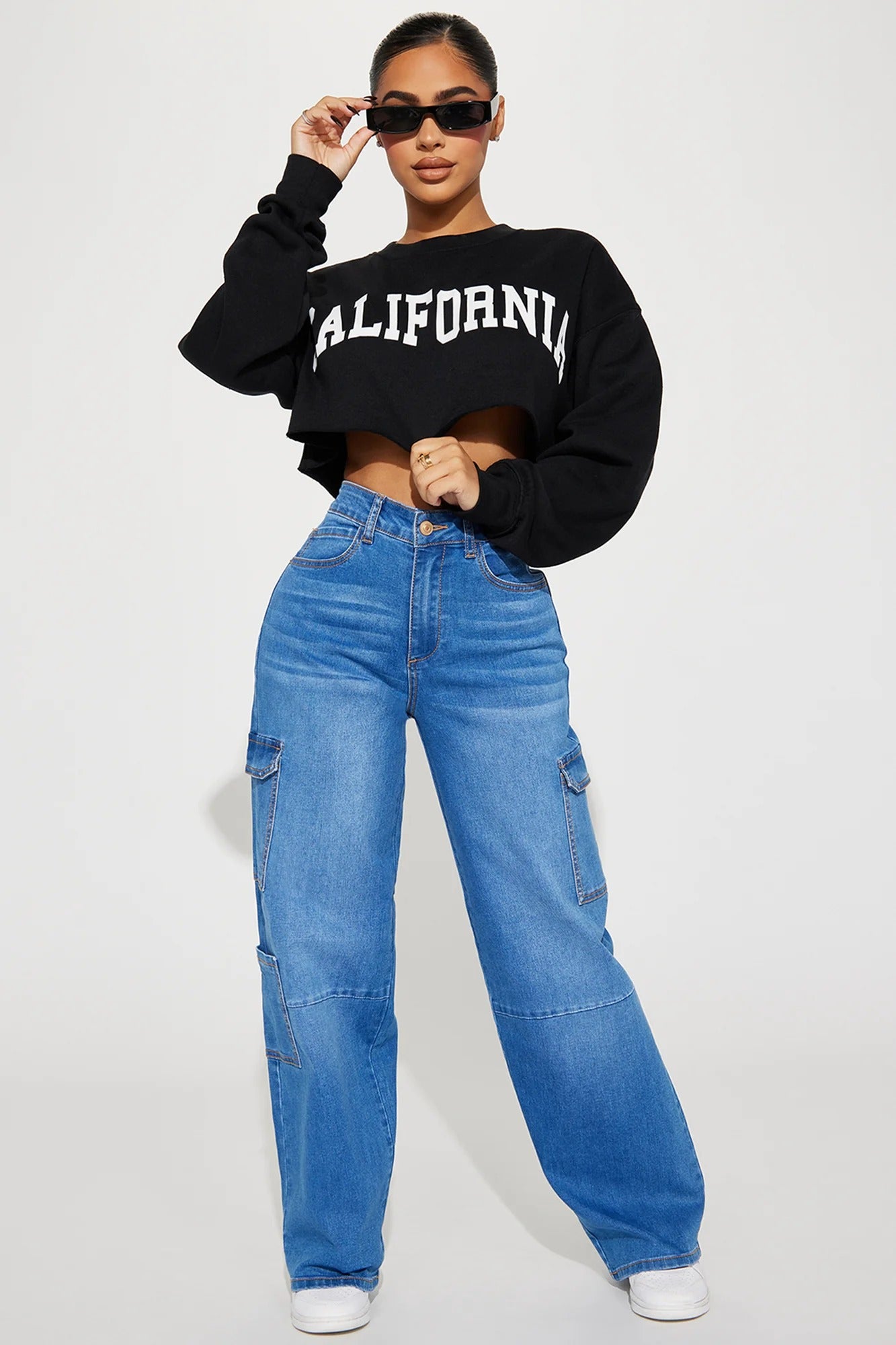 Flap Pocket Side Cargo Jeans