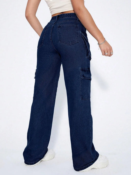 Flap Pocket Cargo Jeans