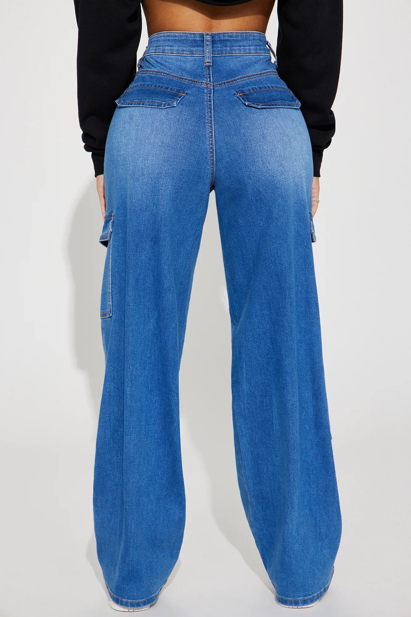 Flap Pocket Side Cargo Jeans
