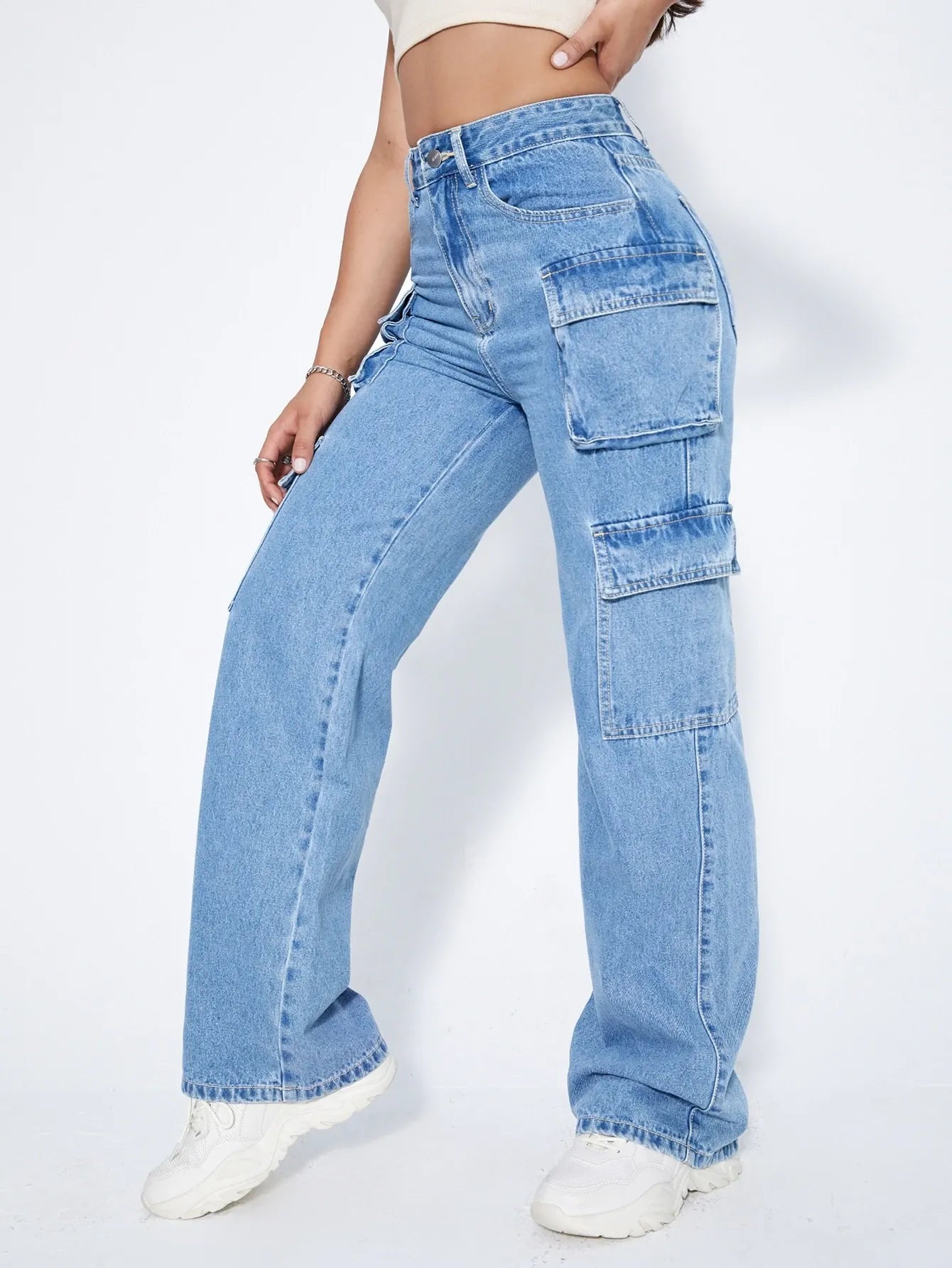 Flap Pocket Cargo Jeans