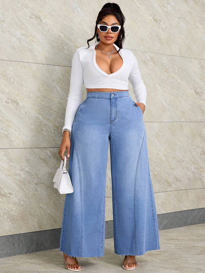 Casual Wide Leg Boyfriend Jeans