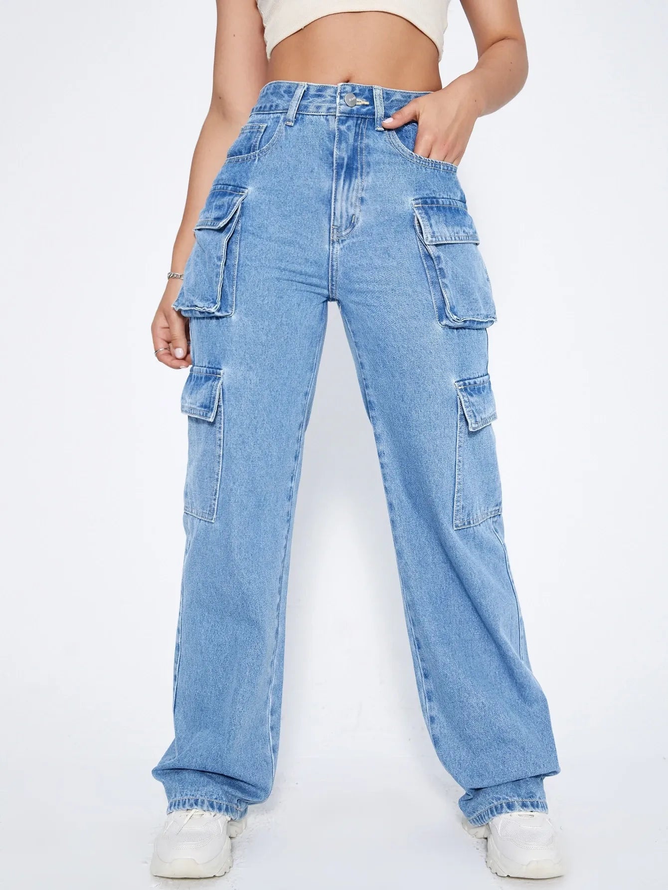 Flap Pocket Cargo Jeans