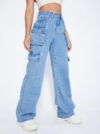 Flap Pocket Cargo Jeans