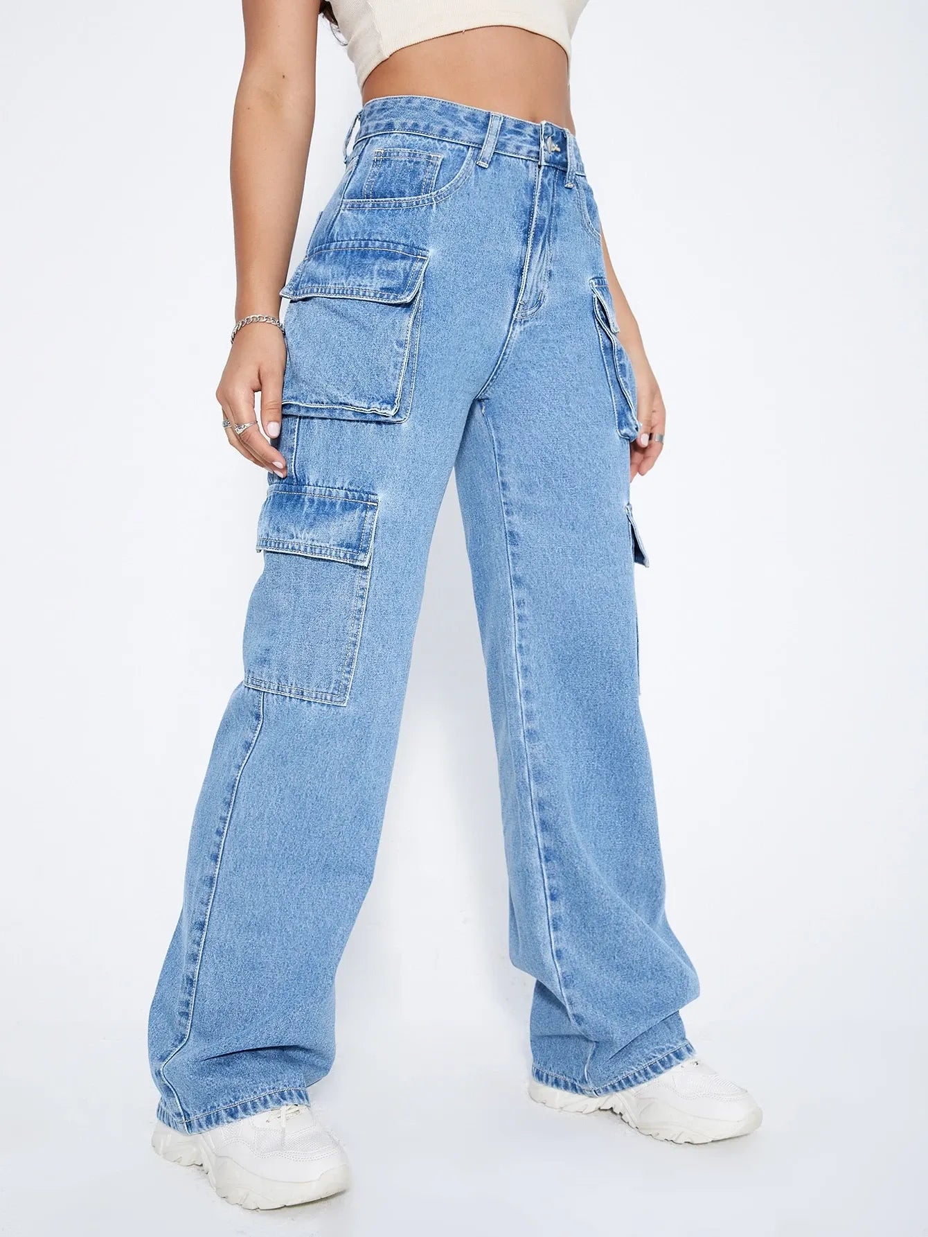Flap Pocket Cargo Jeans