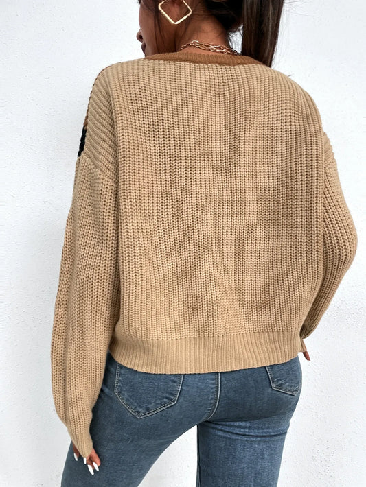 Color Block Pattern Sweater
