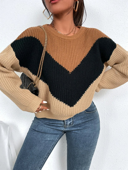 Color Block Pattern Sweater