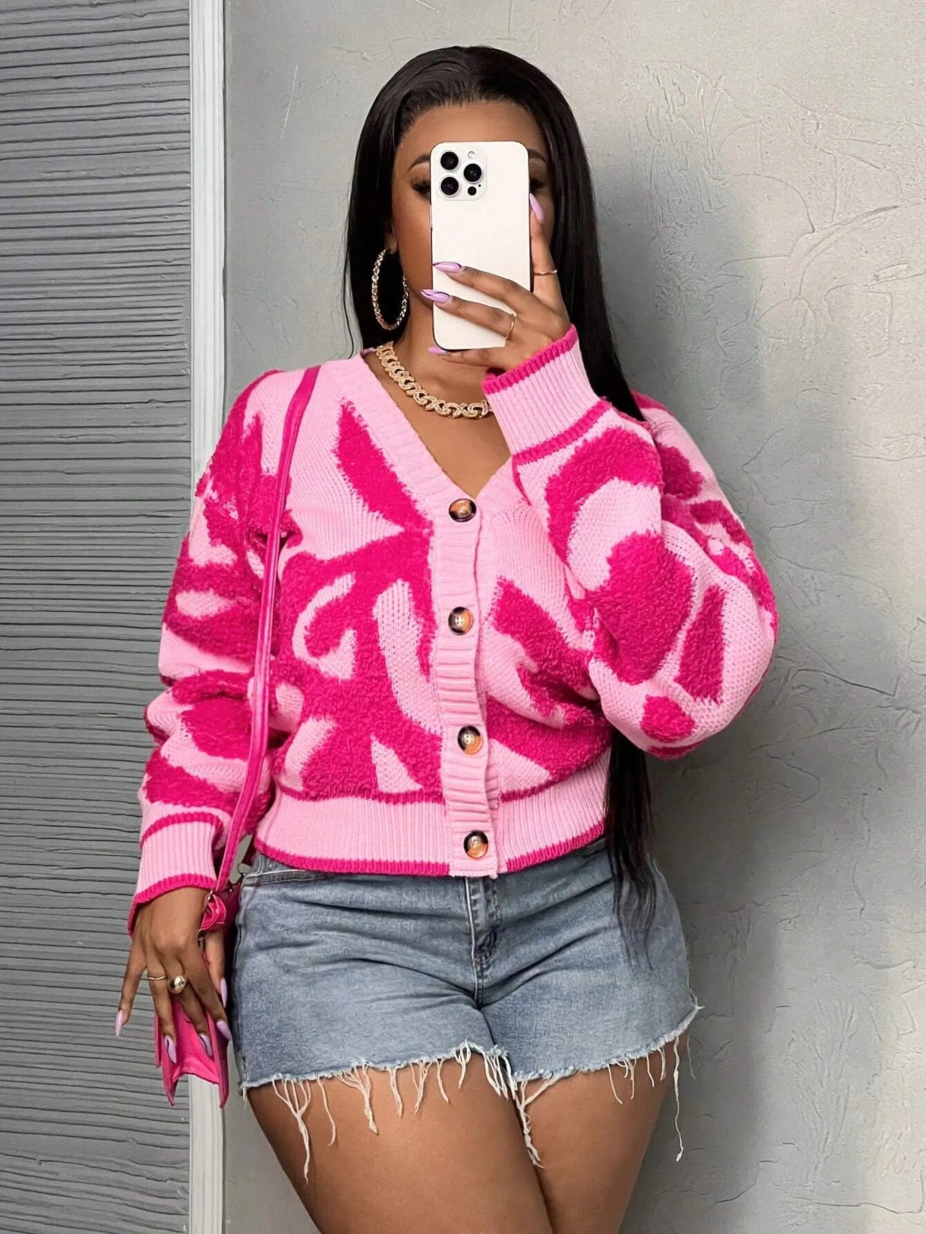 Casual Colorblock Raglan Cardigan