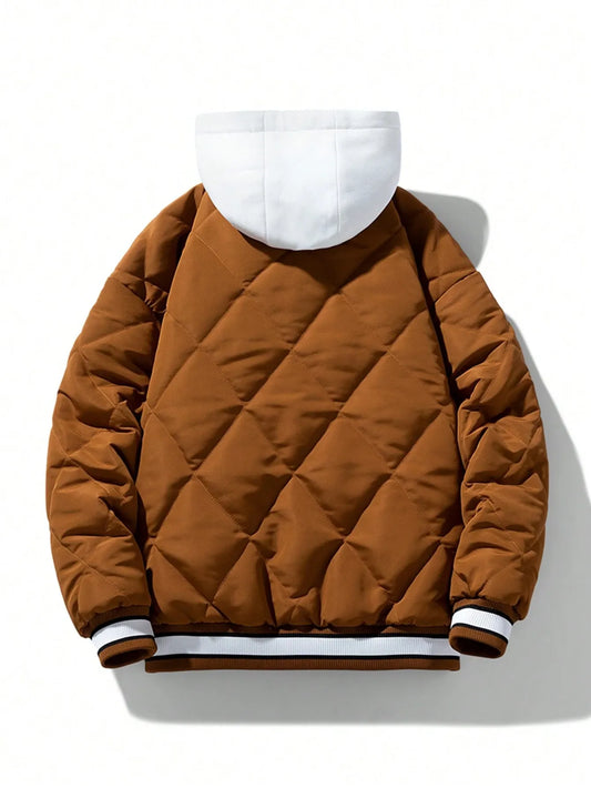 Drawstring Hooded Padded Coat