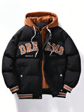 Drawstring Hooded Padded Coat