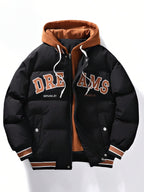 Drawstring Hooded Padded Coat