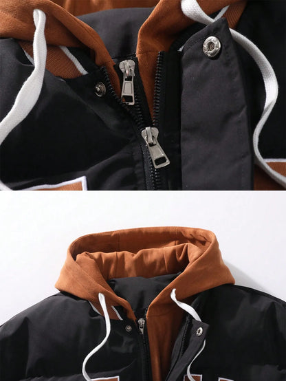 Drawstring Hooded Padded Coat