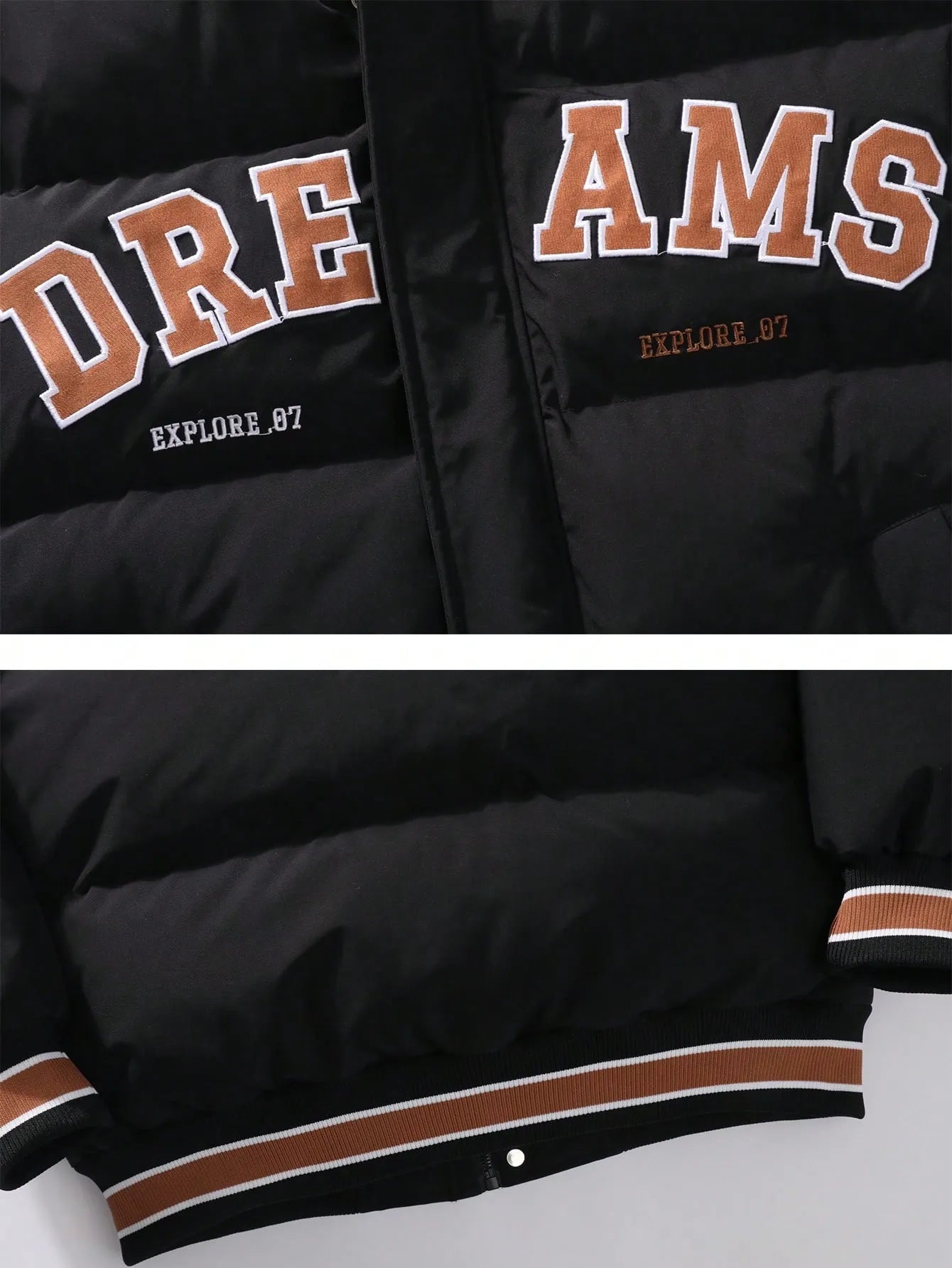 Drawstring Hooded Padded Coat