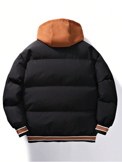 Drawstring Hooded Padded Coat