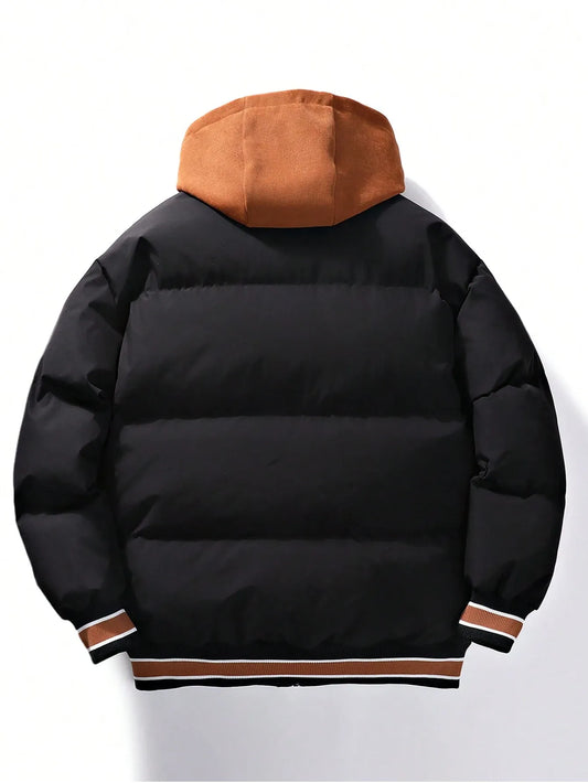 Drawstring Hooded Padded Coat