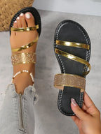 Rhinestone Flat Sandals