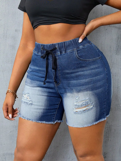 Ripped Denim Shorts
