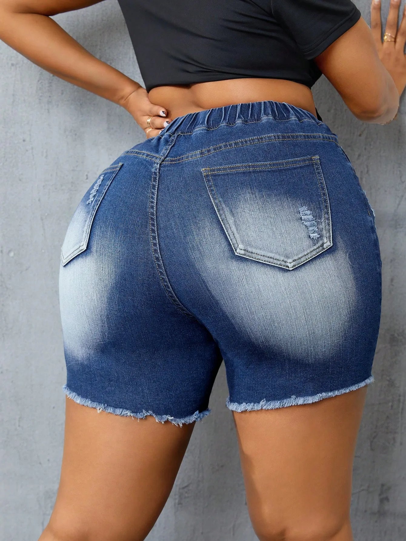 Ripped Denim Shorts