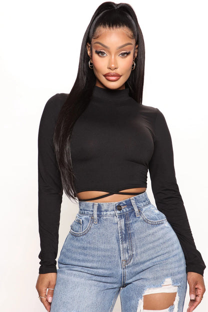 High Neck Crop Tee