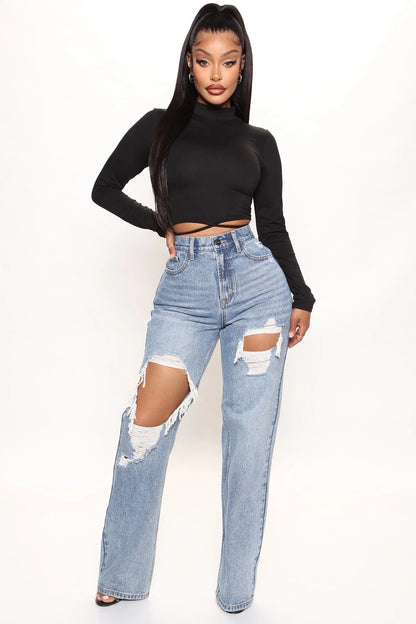 High Neck Crop Tee