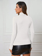 Fitted Neck Turtleneck Sweater