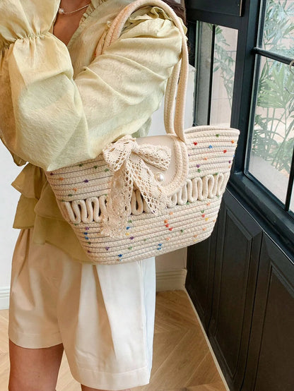 Casual Woven Straw Tote Bag