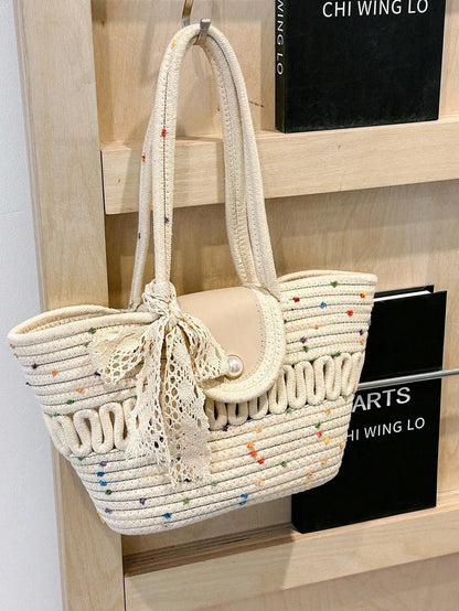 Casual Woven Straw Tote Bag
